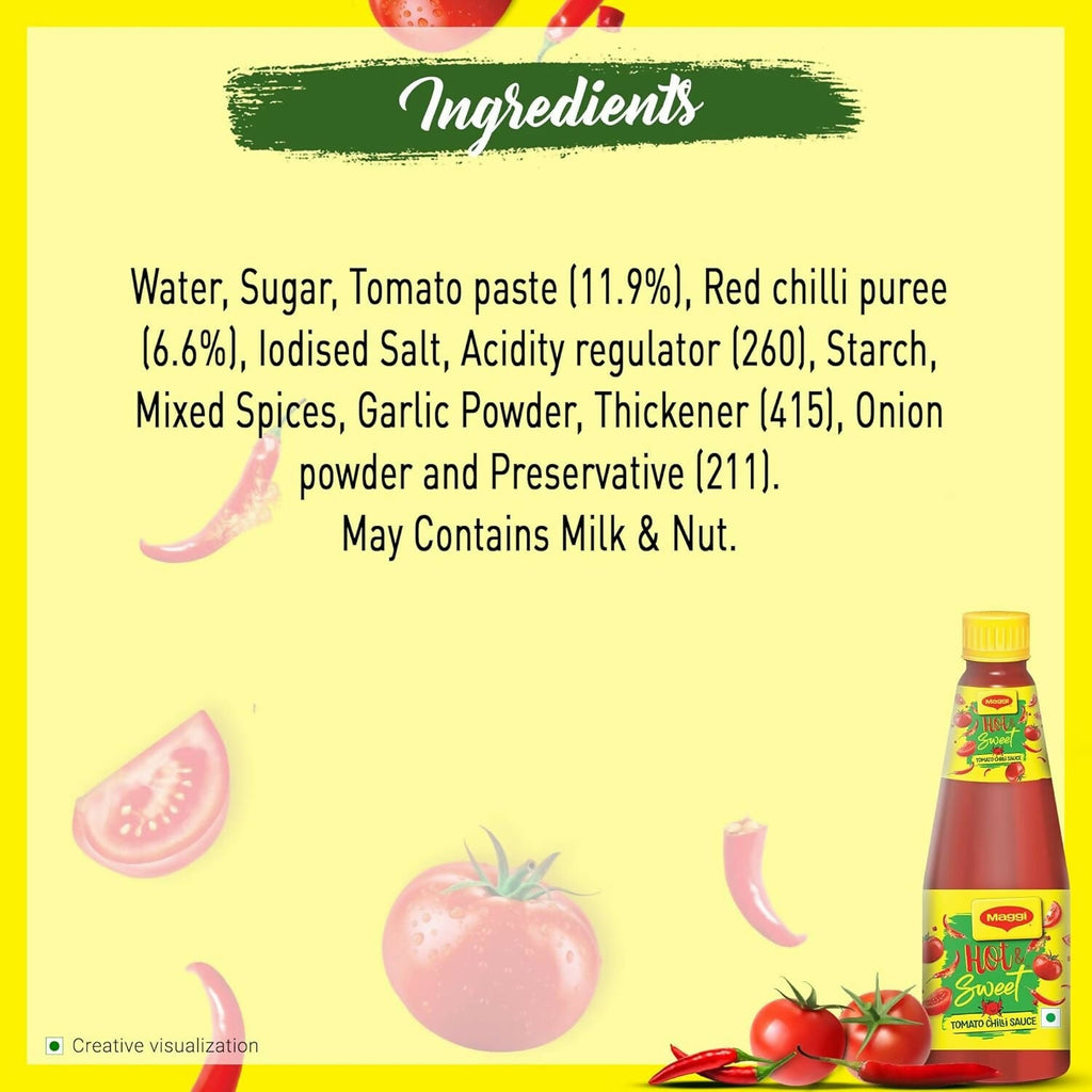 Maggi Hot & Sweet Tomato Chilli Sauce, Perfect Blend of Tomatoes & Chillies - Distacart