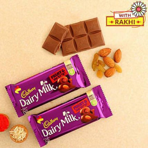 Krishna With Flute Rakhi and Fruit N Nut Chocolates