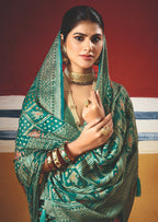 Joban Fashion Green Dull Moss Brasso Saree - Distacart