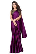 Vamika Violet Satin Designer Saree (PAVITRA WINE)