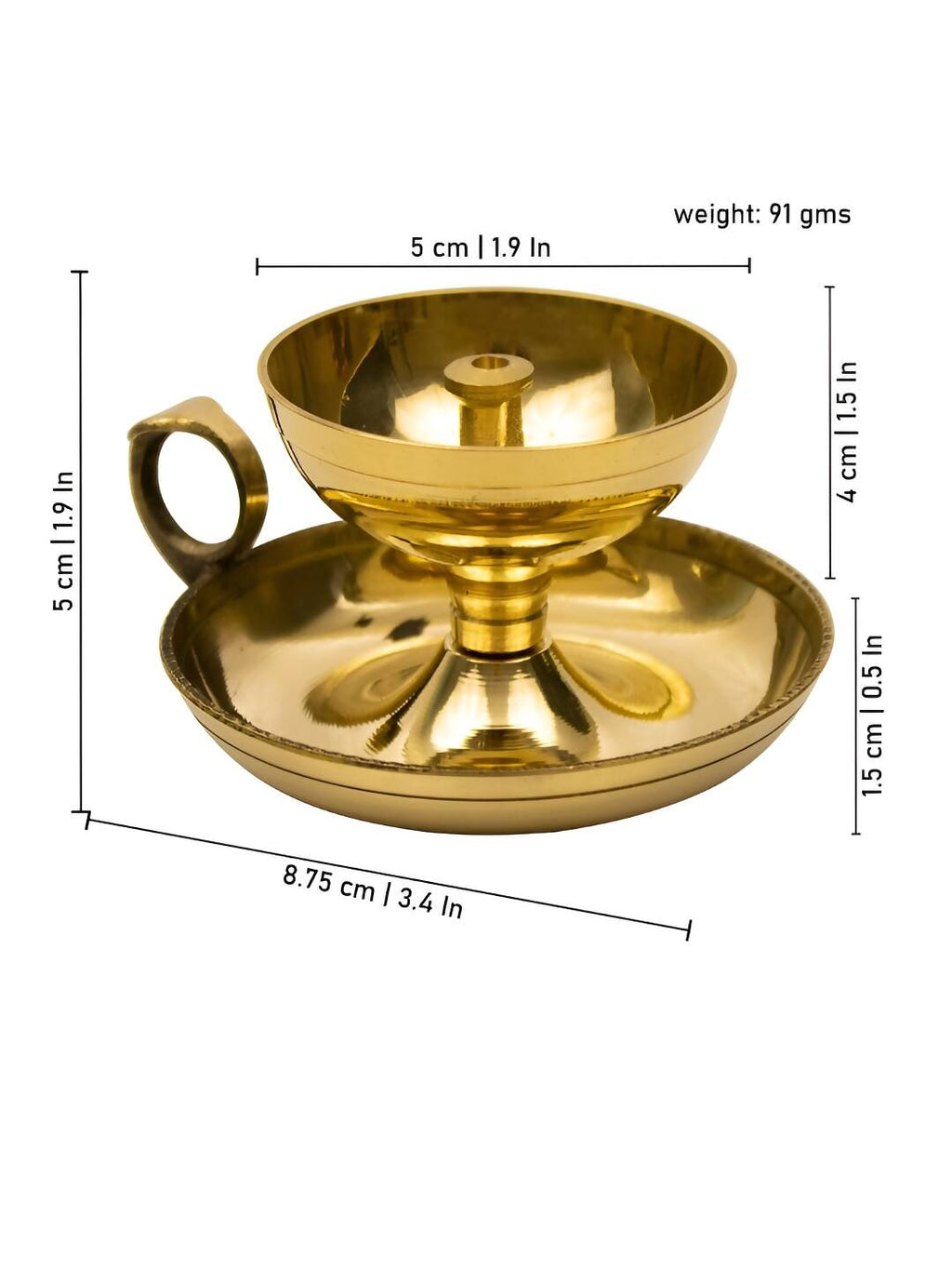 Spillbox Gold-Toned Brass Nandha Sampat Diya Pooja Essential