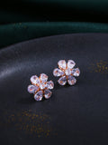 NVR Women Golden Cz Studded Studs Earrings - Distacart