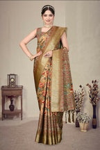 PR Fashion Multi Heavy Rich Cotton Silk Digital Print & Jacquard Saree