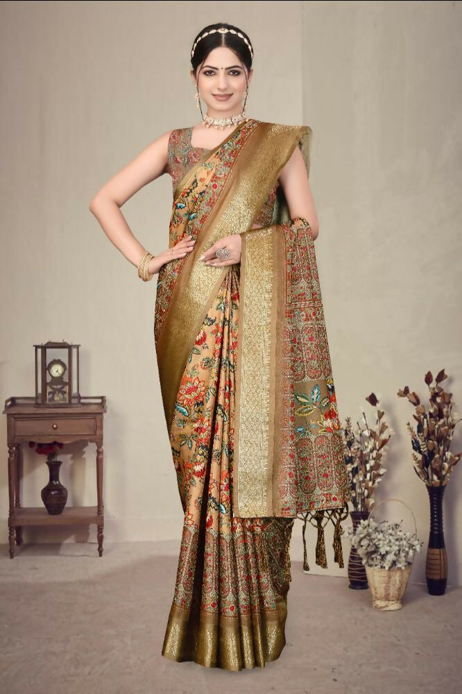 PR Fashion Multi Heavy Rich Cotton Silk Digital Print & Jacquard Saree