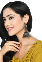 Mominos Fashion Johar Kamal Oxidised Black-Plated With Ghungroo Jhumkas - Distacart