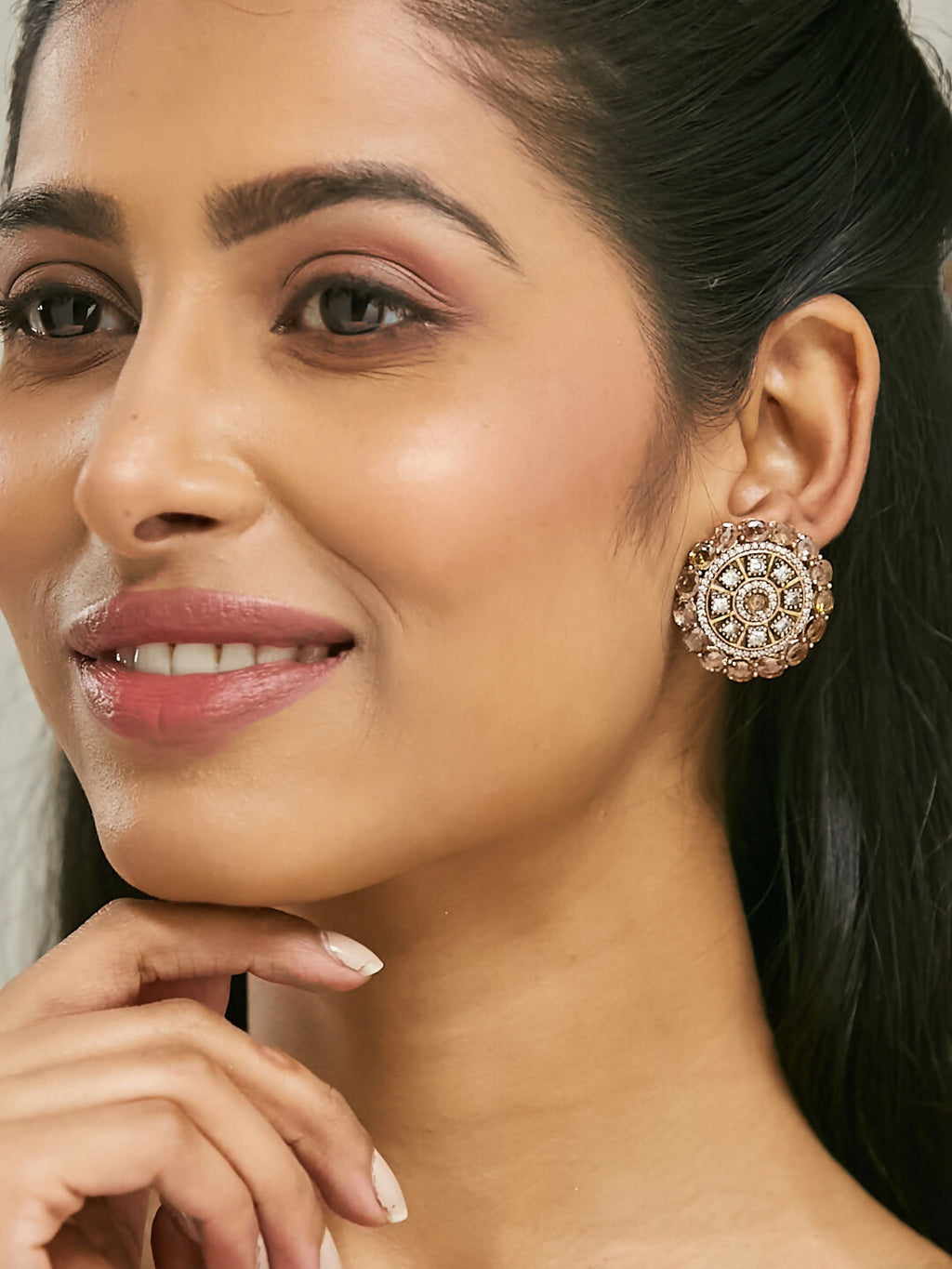 Nuyug 22k Gold Plated Round Stud Earrings - Distacart