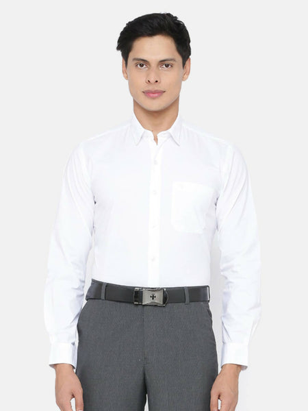 Ramraj Cotton Mens Full Sleeve Formal 100 % Cotton White Shirt