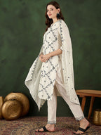 Sangria Embroidered Kurta & Trouser With Dupatta