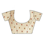 Vamika Printed Jute Silk Brown Saree blouse