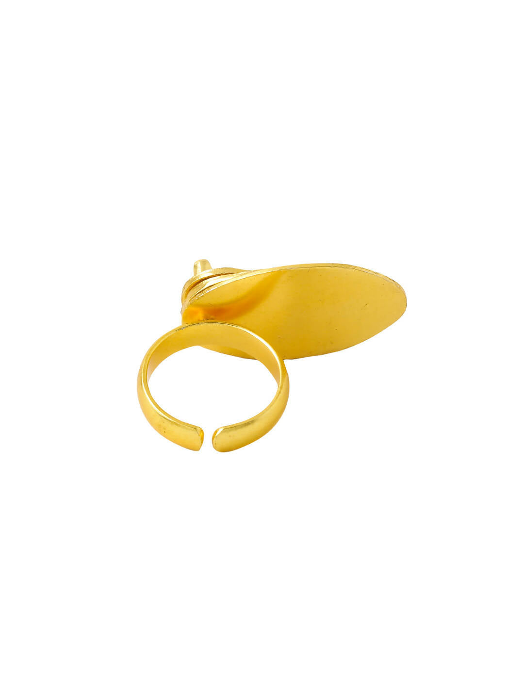 NVR Women's Western Gold-Polished Ajustable Finger Ring