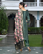 Vaasva Women's Silk Emboidered Solid Pant Set & Digital Printed Dupatta
