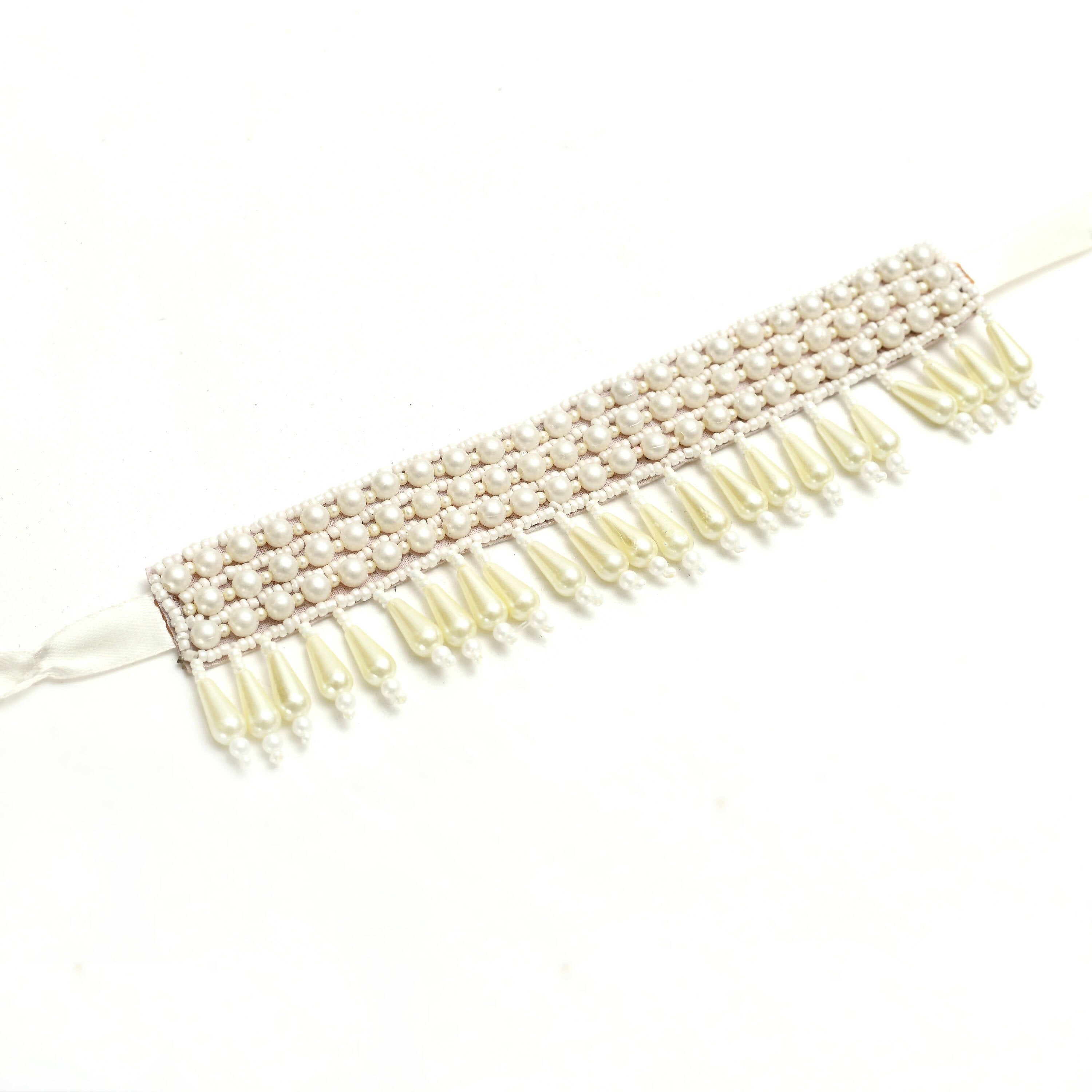 Mominos Fashion Johar Kamal Off White Handicraft Pearls Necklace with Earrings For Women - Distacart