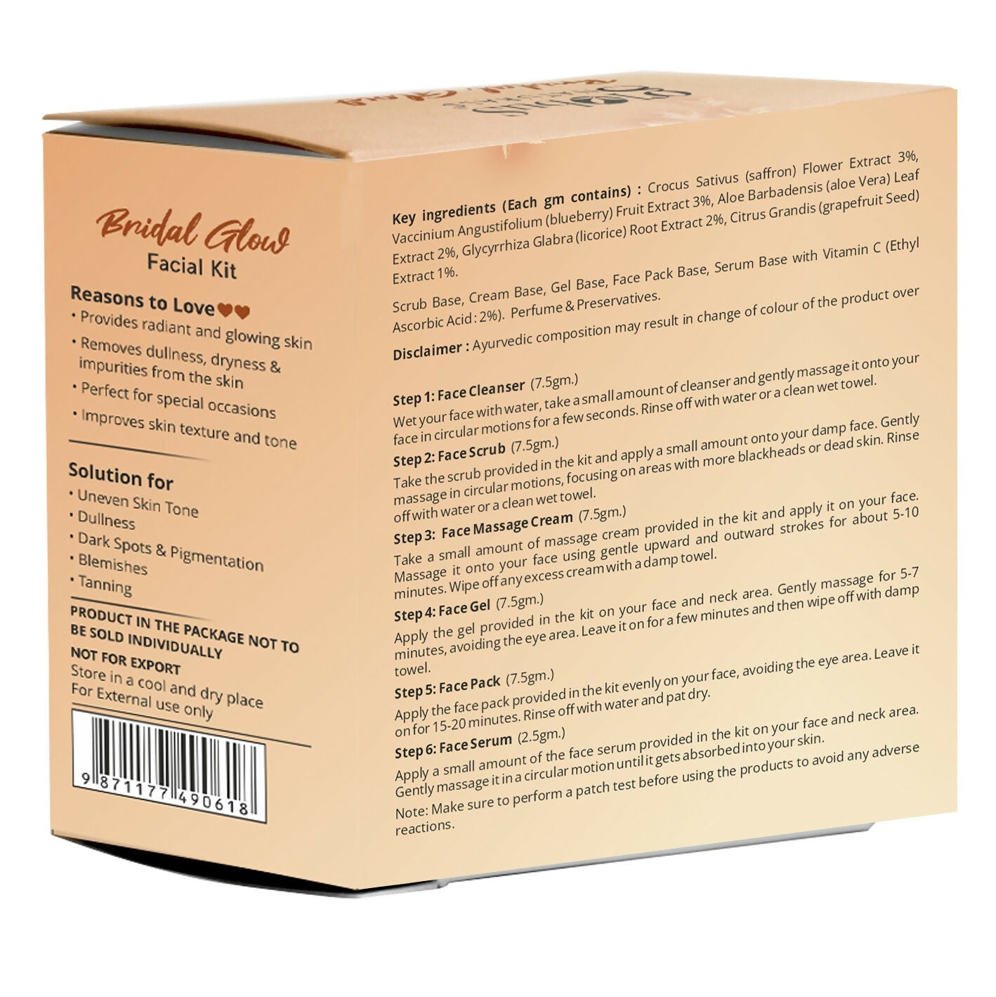 Globus Naturals Illuminating Bridal Glow 6 Step Facial Kit - Distacart