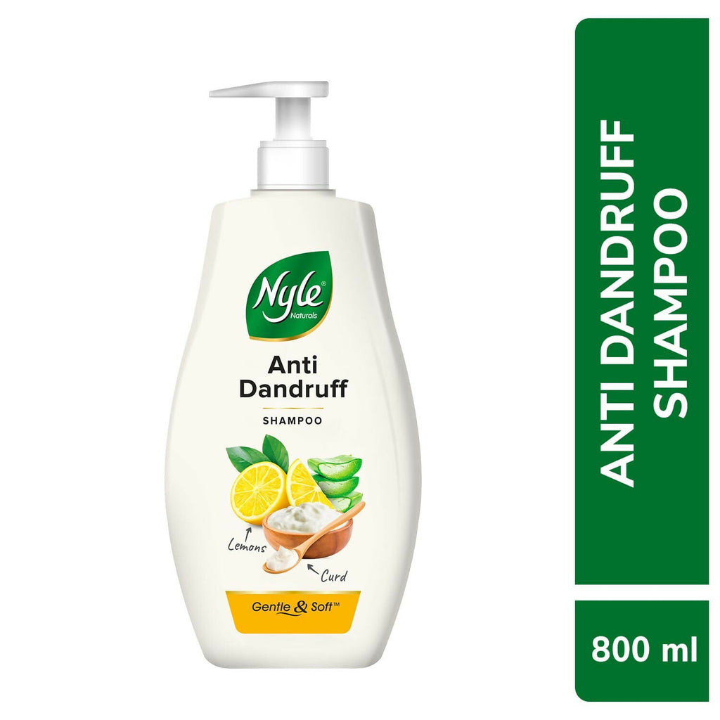 Nyle Naturals Anti Dandruff Shampoo, With Lemon And Curd, Gentle & Soft, For Men & Women