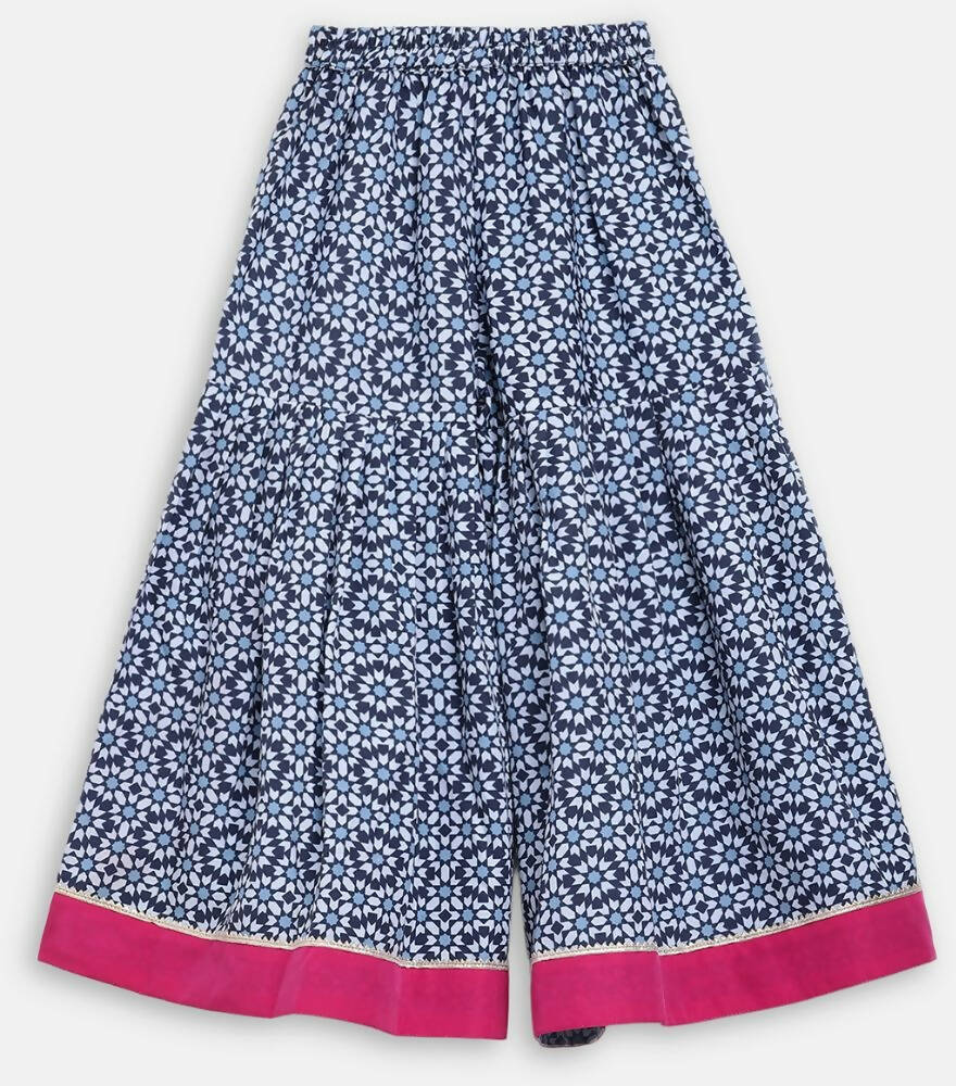Ahalyaa Multi Crepe Printed Kids Kurta Sharara Set With Dupatta For Girls