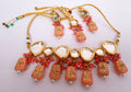 Joban Fashion Peach Kundan Work Necklace Set