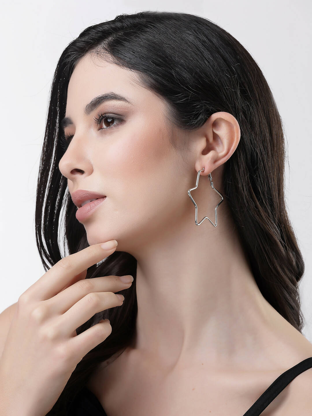 NVR Women Gold-Toned Geometric Hoop Earrings - Distacart