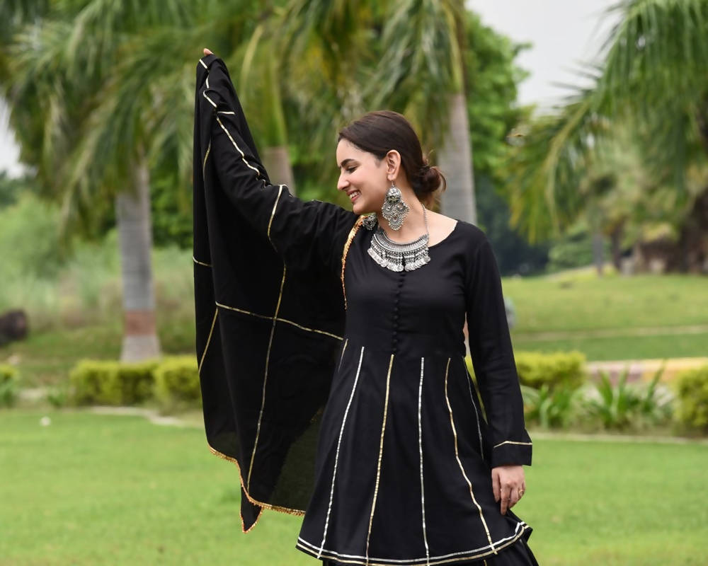 Cheera Black Sharara Kurta Dupatta set