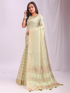 Shree Shyam Fashion Organza Light Green Saree - Distacart
