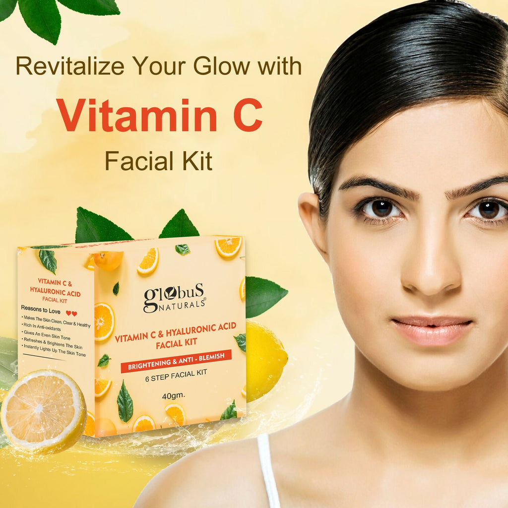 Globus Naturals Vitamin C & Hyaluronic Acid Facial Kit - Distacart