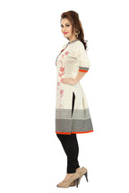 Snehal Creations Contemporary Beauty Off White Cotton Short Tunic For Women - Distacart