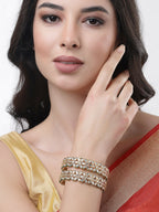 NVR Women Set of 2 Gold Plated Kundan Studded Bangles - Distacart