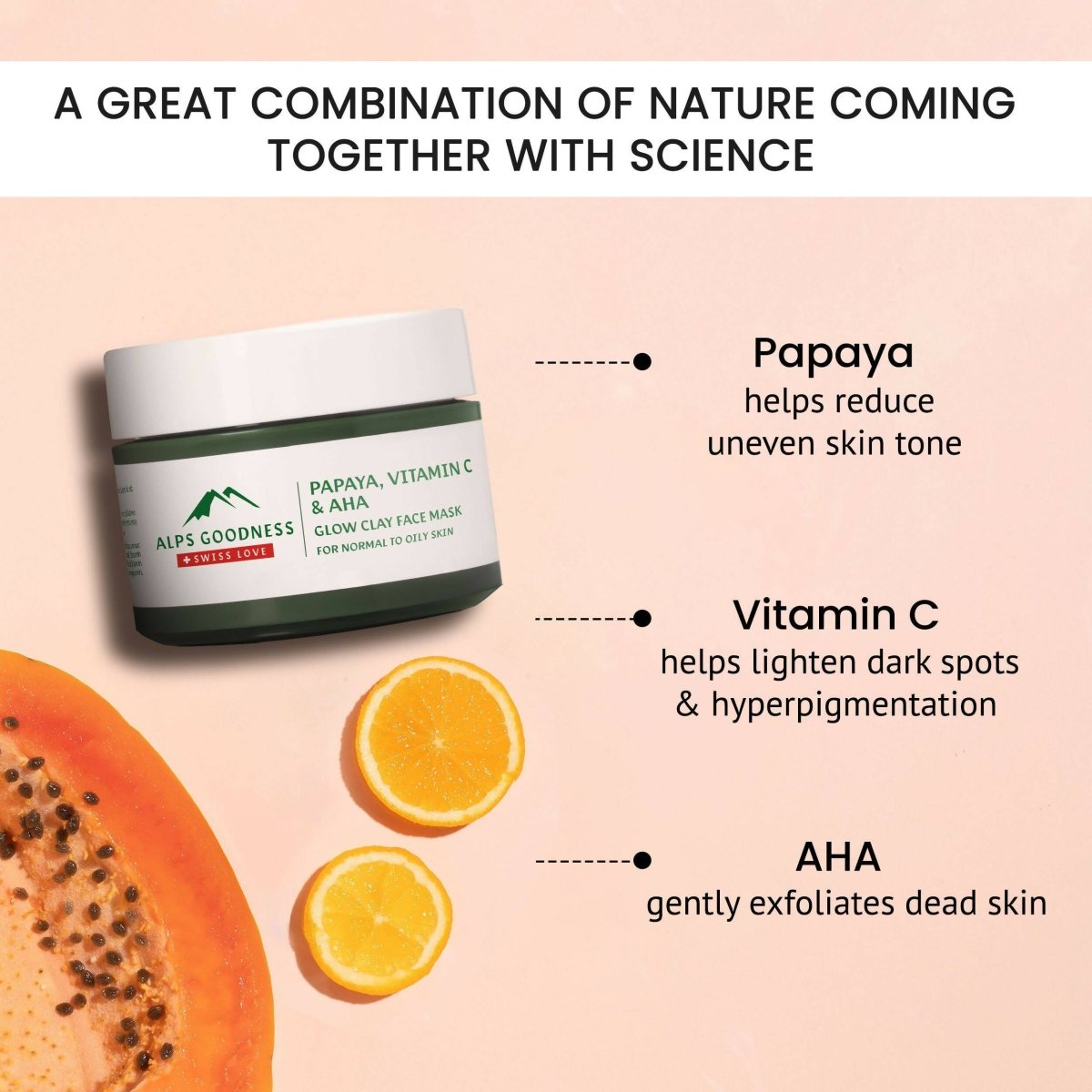 Alps Goodness Papaya, Vitamin C & AHA Glow Clay Face Mask