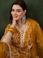 Sangria Embroidered Kurta & Trouser With Dupatta