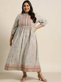 Juniper Women`s Grey Rayon Fusion Wear Printed A-line Dress - Distacart