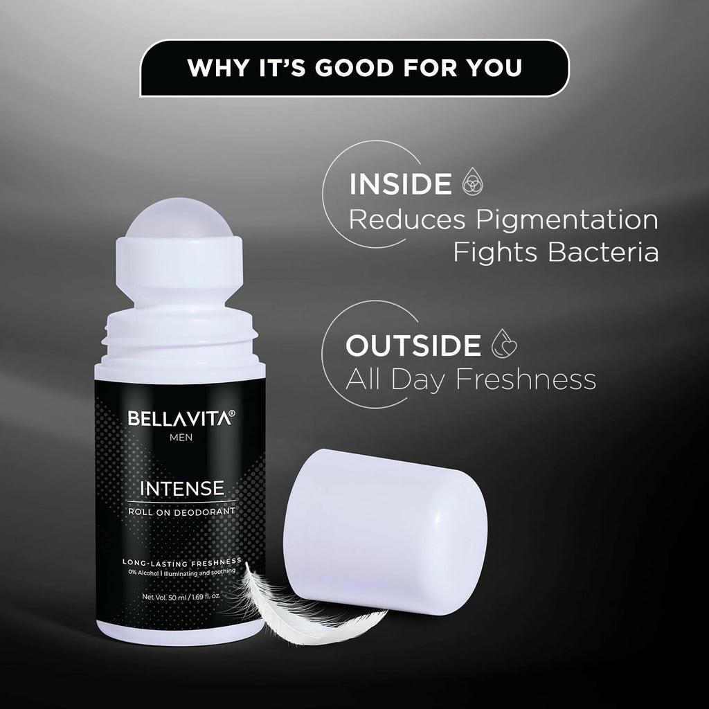 Bella Vita Intense Natural Underarm Roll On Deodorant for Men