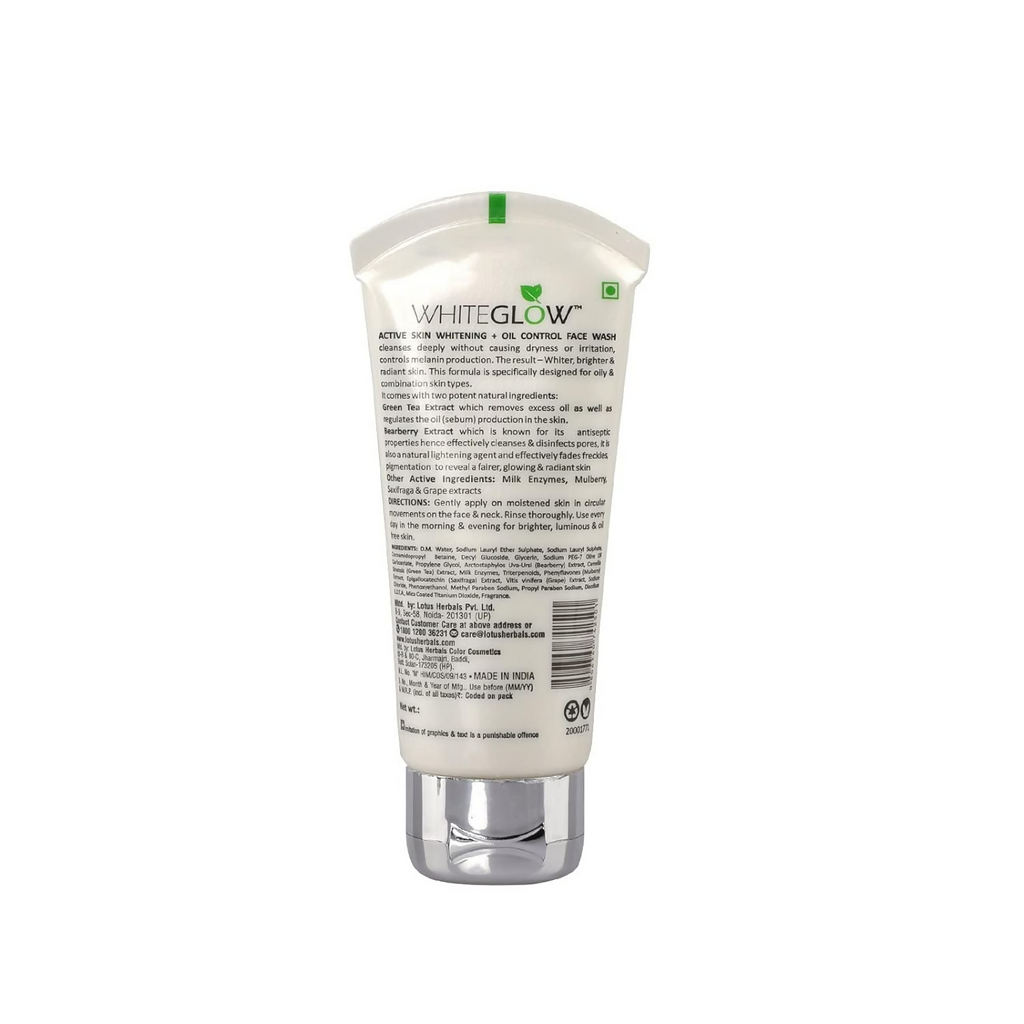 Lotus Herbals White Glow Active Skin Whitening & Oil Control Facewash - Distacart
