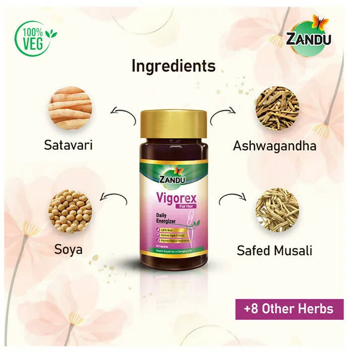 Zandu Vigorex For Her Capsules - Distacart