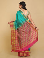 Kalamandir Floral Green Pashmina Saree