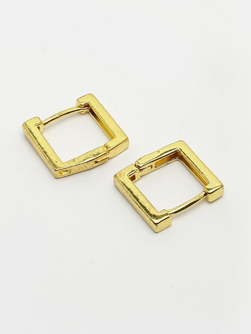 NVR Men's Gold-Plated Geometric Shape Stainless Steel Hoop Earrings - Distacart