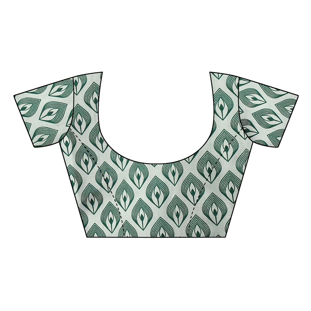 Vamika Green Printed Art Silk Saree