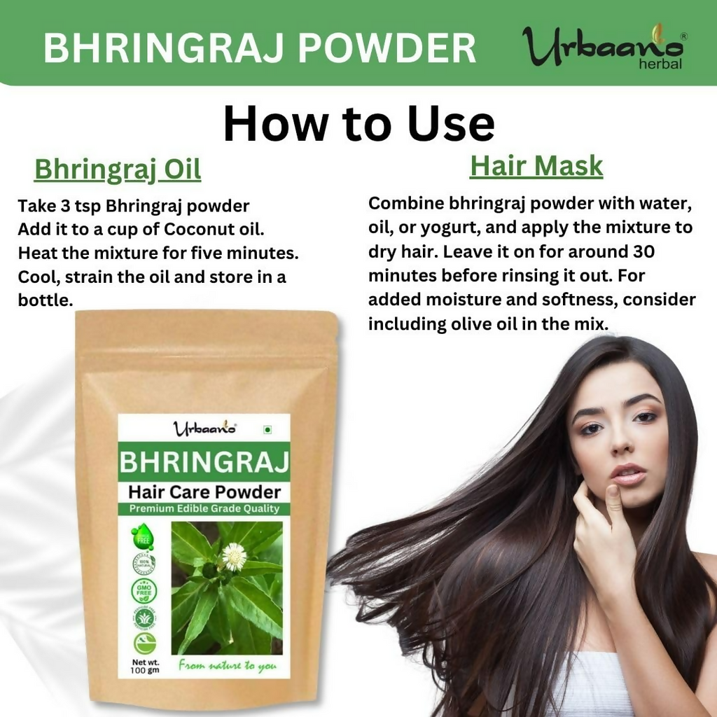 Urbaano Herbal Pure Bhringraj Powder Eclipta alba For Hair Growth Hair Mask