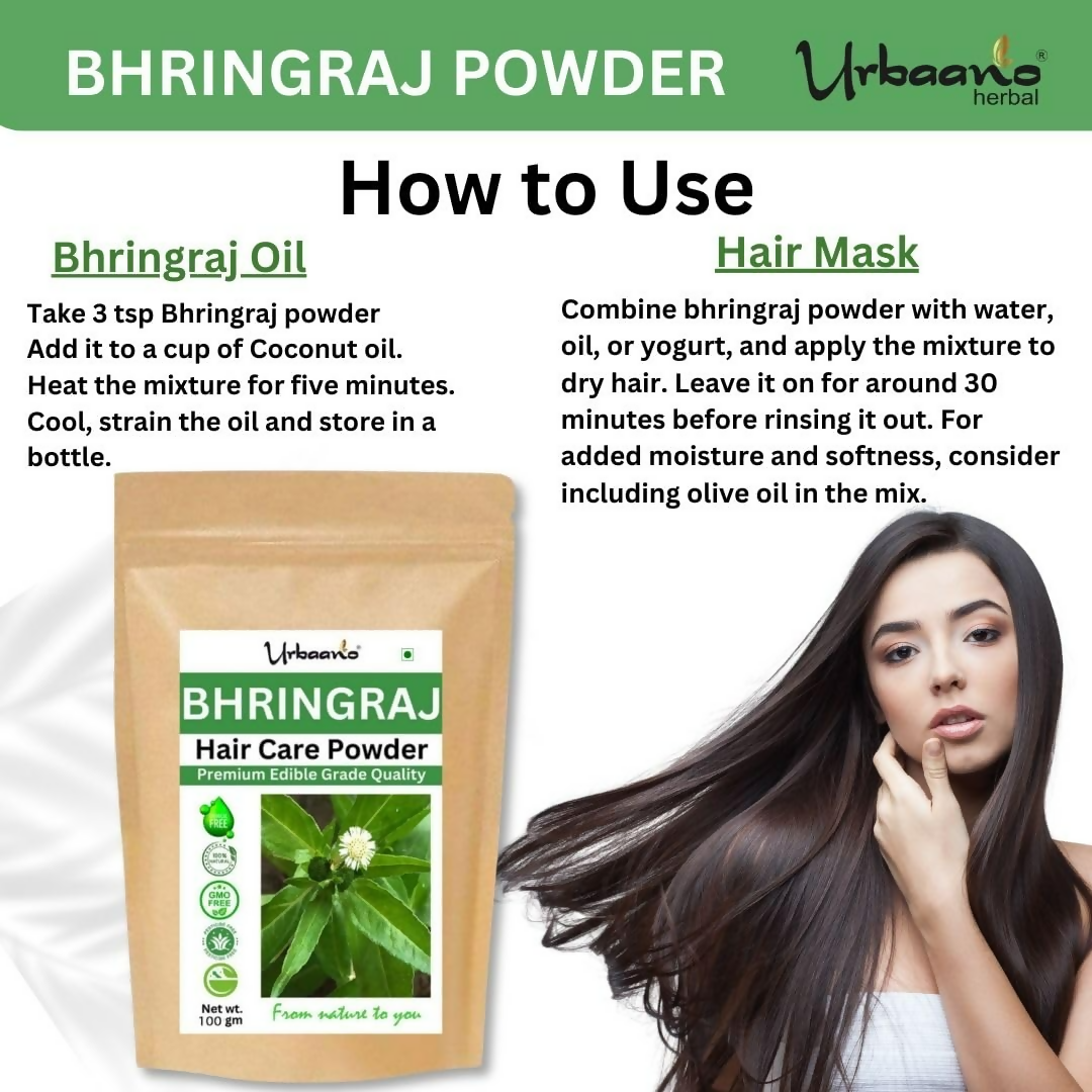 Urbaano Herbal Pure Bhringraj Powder Eclipta alba For Hair Growth Hair Mask