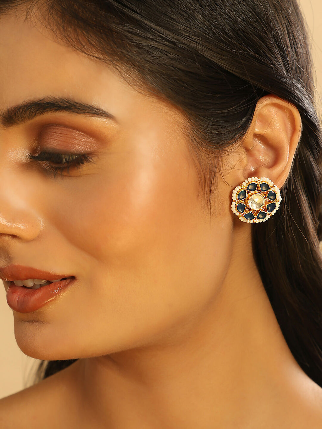 Nuyug 22K Gold Plated Floret Noor Stud Earrings - Distacart