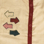 Mhyssa Beige and Maroon Round Neck Short Romper For Kids