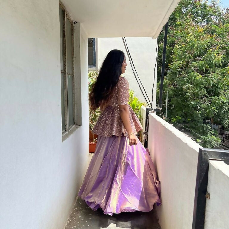 Teeya Creation Purple Color Crunchy Silk Embroidery Work Festiwal Wear Salwar Suit - Distacart