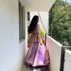 Teeya Creation Purple Color Crunchy Silk Embroidery Work Festiwal Wear Salwar Suit - Distacart
