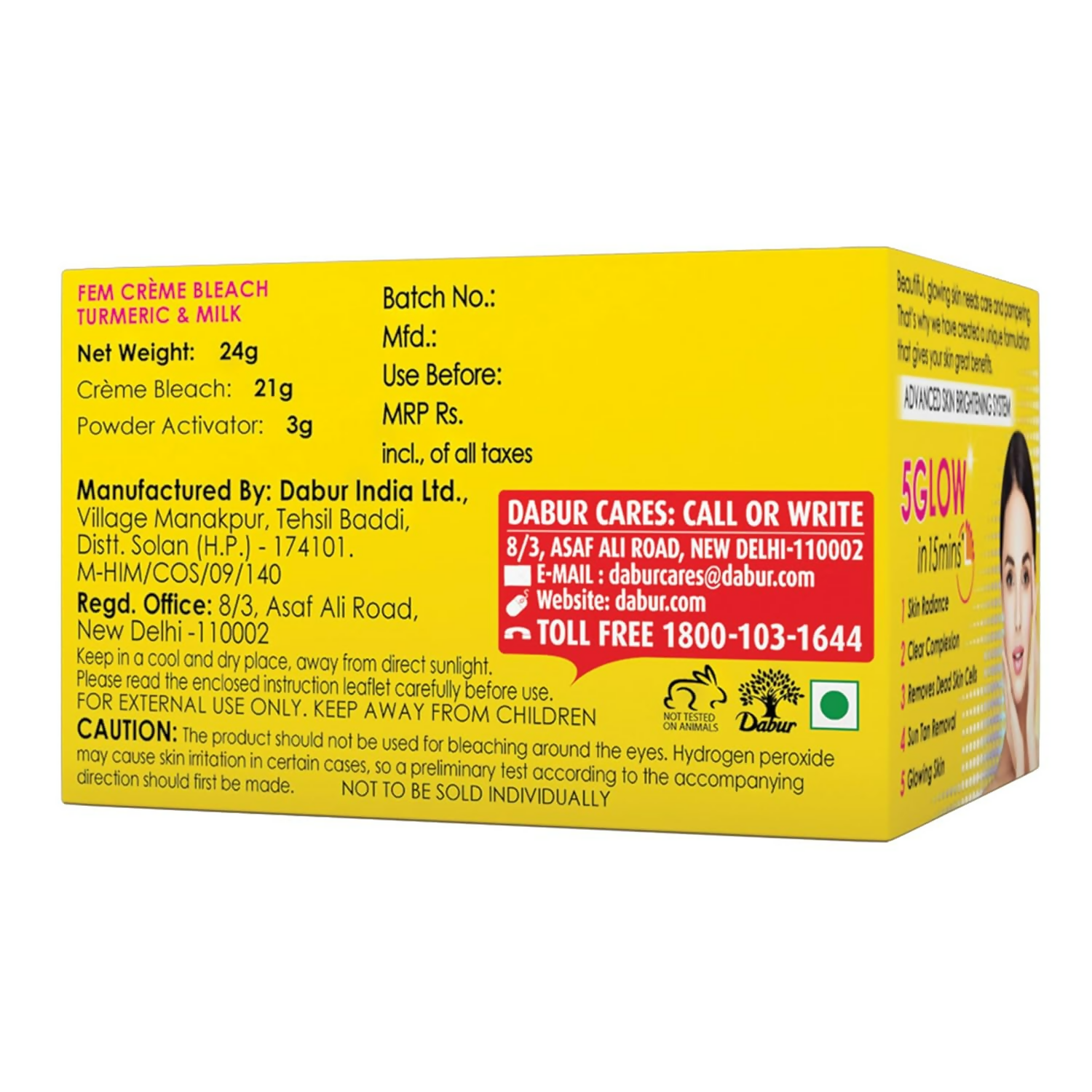 Fem Fairness (Turmeric&Milk) Creme Bleach - Distacart