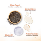 Mamaearth Chia Calming Face Cleanser with Chia Seed & Ceramides for Dry & Sensitive Skin