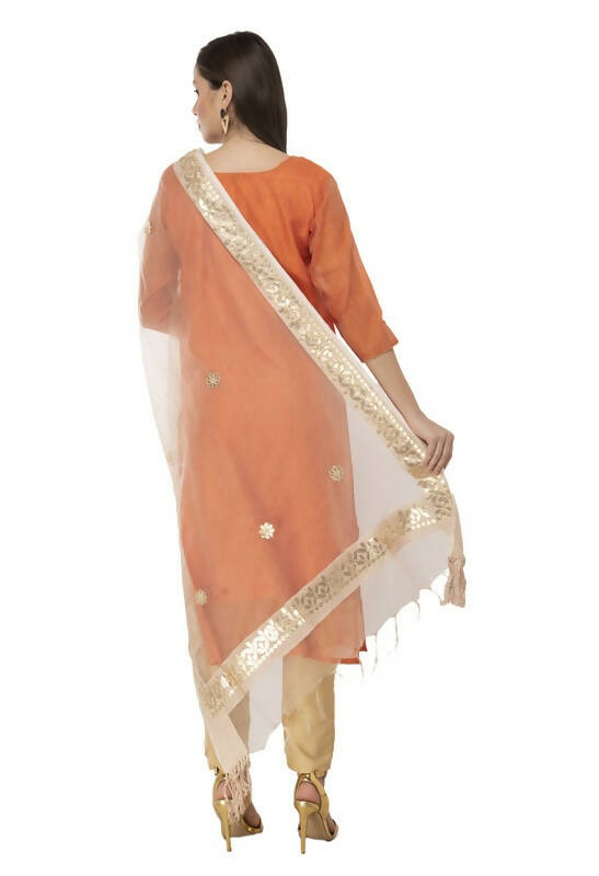 Mominos Fashion Moeza Orgenza Gotta Patti Light Golden Dupatta