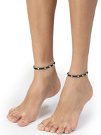 NVR Women's Evil Eye Adjustable Black Anklets - Distacart