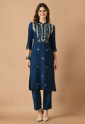 Joban Fashion Navy Cotton Rayon Kurta Set