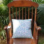 The Decor Nook Peony Floral Print Cushion Cover in Soothing Blue And Green Colour