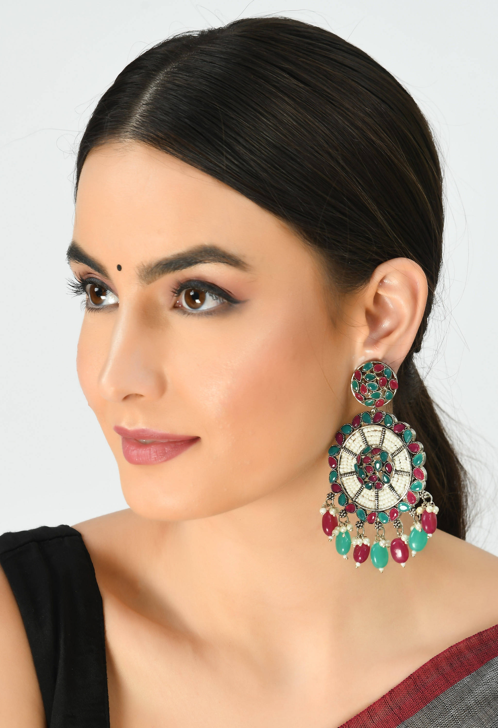 Mominos Fashion Johar Kamal Traditional Kundan & Pearls Earrings - Distacart