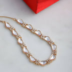 Kundan and Daimond Neckpiece (Gold) - Ruby Raang