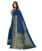 Vamika Blue Printed Art Silk Saree